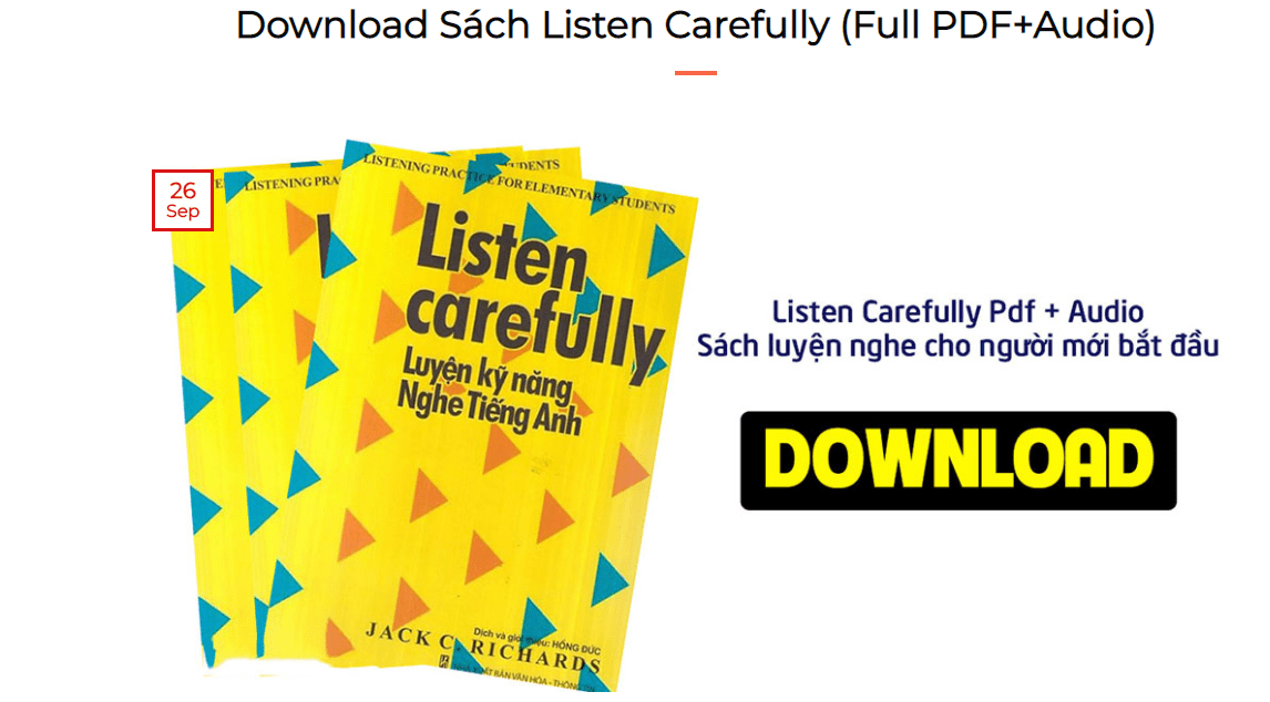 Tải trọn bộ Listen Carefully Ebook [Audio+PDF] Download miễn phí