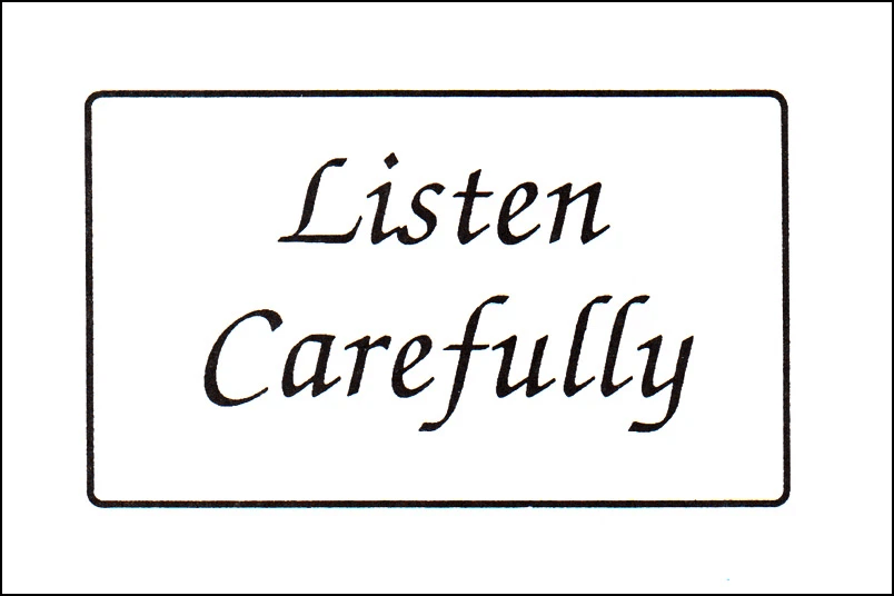 Listen carefully book free download